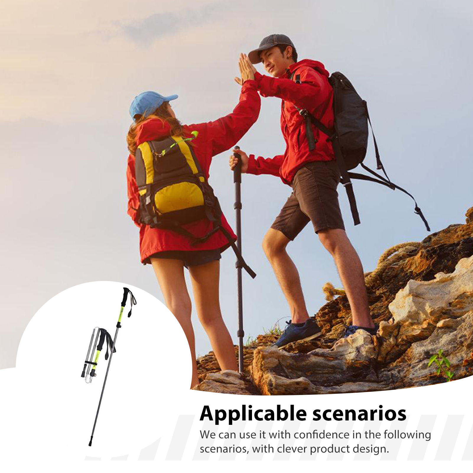 Outdoor Sport Climbing Gear - عصا مشي من سبائك الألومنيوم للتنزه